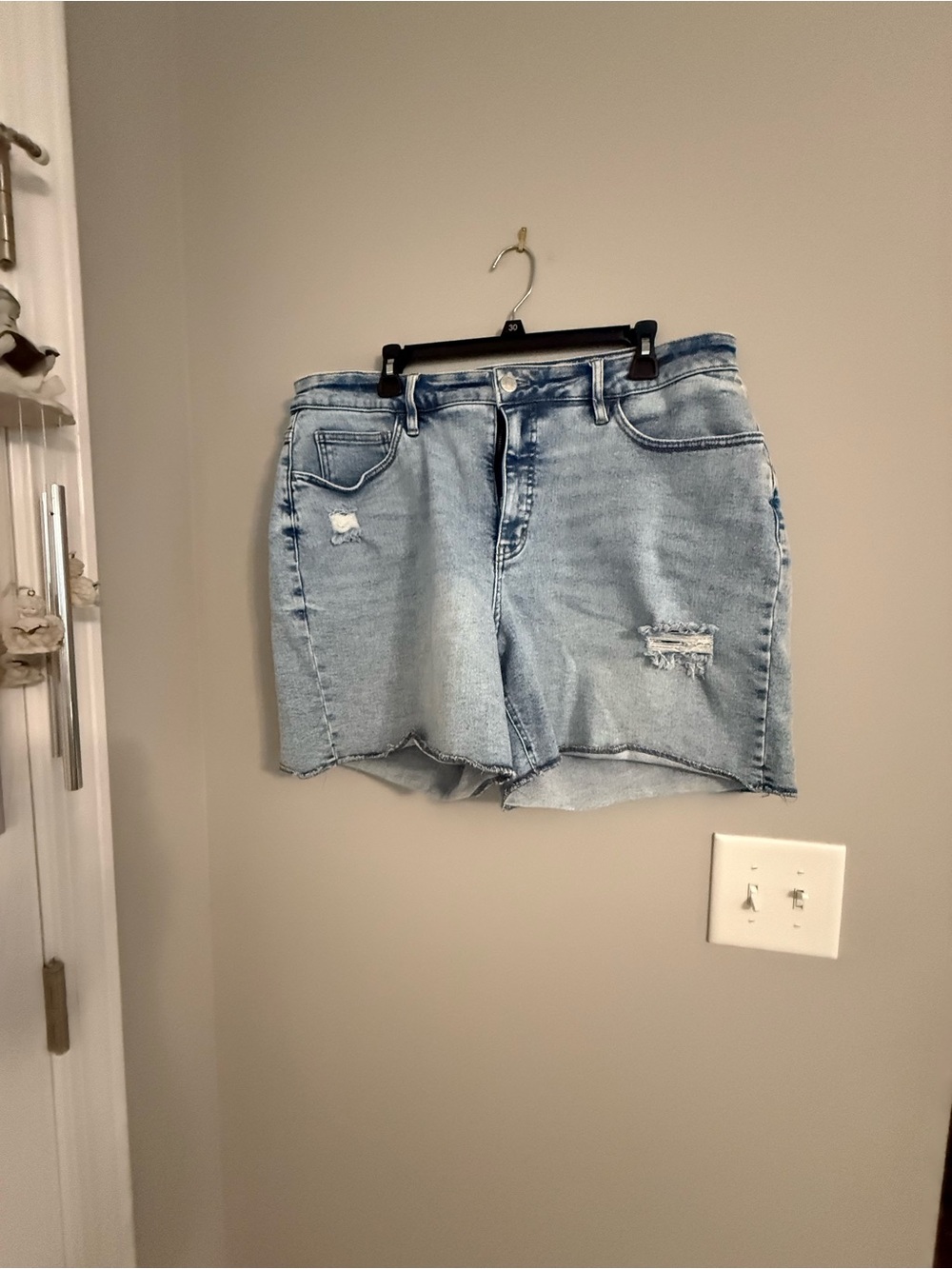 Ava & Viv Light Blue Distressed Denim Shorts